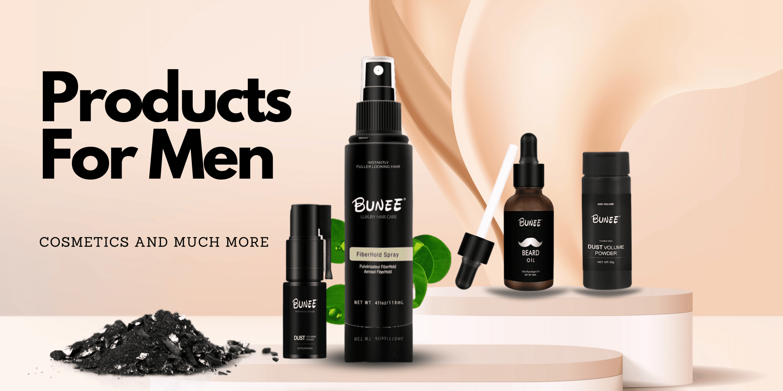 Beige and Black Cosmetics Product Banner Landscape